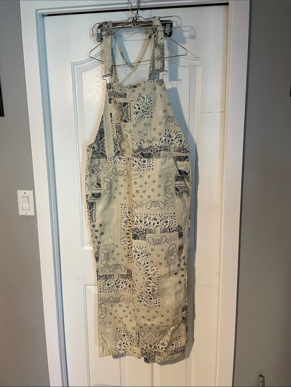 Free People The Boyfriend Printed Bandana Paisley Overalls